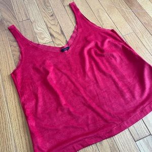 Red suede blouse